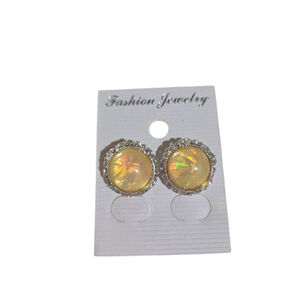 Fashion Jewelry Yellow Stone Round Earrings